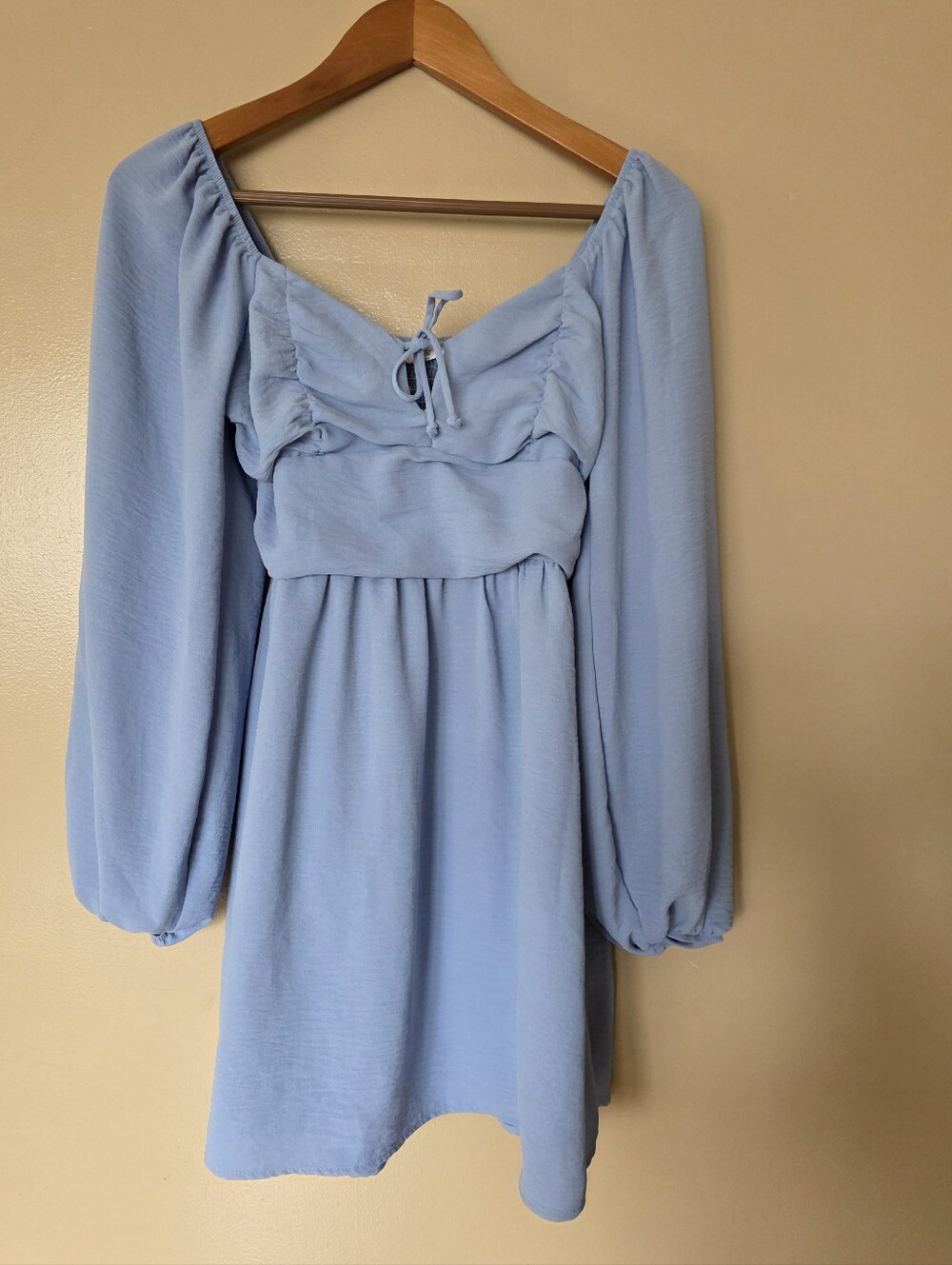 Altar'd State Sky Blue Babydoll Mini Dress S Puff Sleeve Cottagecore Milkmaid